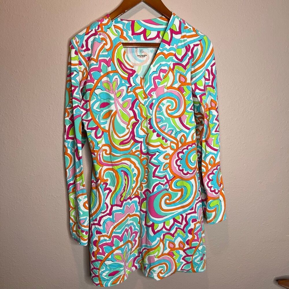 IBKÜL Ariana Multi Paisley long sleeve top vibrant paisley pattern sun protectio